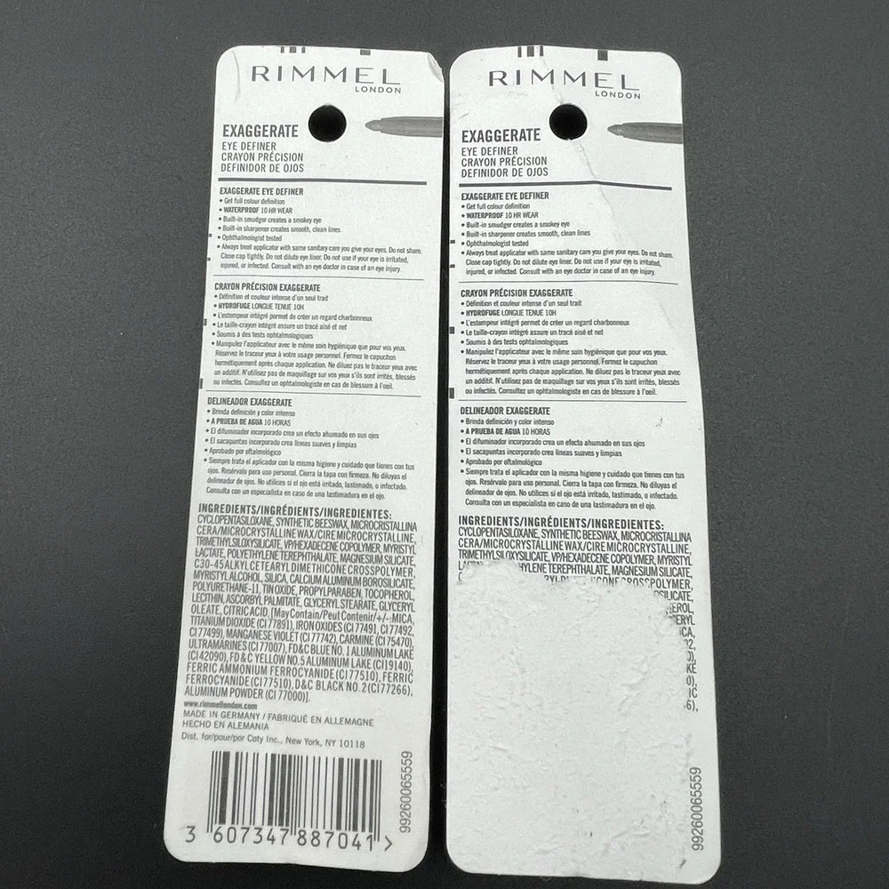 Lot of 2 Rimmel Exaggerate Eye Definer 264 Earl Grey Waterproof‎ Sealed